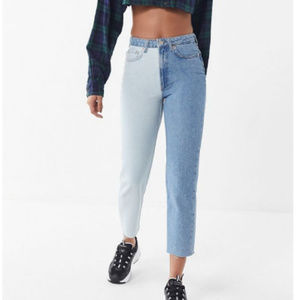 BDG High-Rise Slim Straight Jean – Two-Tone Denim